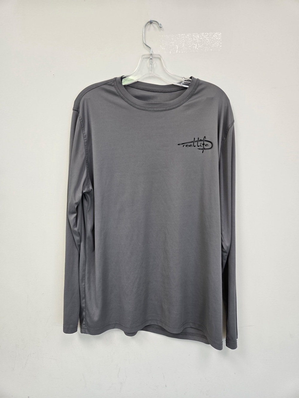 REEL LIFE Raised on the Water Long Sleeve Fishing Shirt 2XL Gray Grey 0674 - Picture 3 of 13